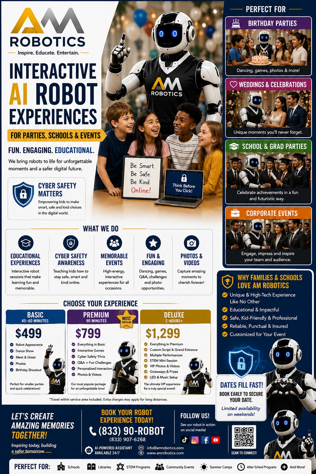 AM Robotics interactive AI robot experiences flyer